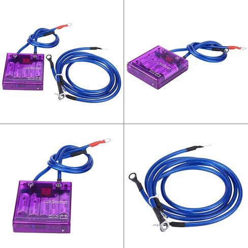 Replacement Vehicle Voltage Regulator, 12V Universal Car Fuel Saver Voltage Stabilizer Volt Regulator Kit 3 Earth Ground Cables for Cars and Trucks Blue() in Saudi Arabia