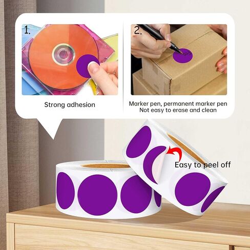 1000 قطعة من الملصقات المنقطة البيضاء، بكرة ملصقات دائرية مقاس 1 بوصة، ملصقات ترميز الألوان سهلة التقشير للتنظيم ووضع العلامات، ملصقات فارغة لاصقة دائمة in Kuwait