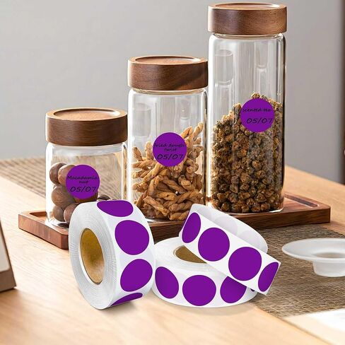 1000 قطعة من الملصقات المنقطة البيضاء، بكرة ملصقات دائرية مقاس 1 بوصة، ملصقات ترميز الألوان سهلة التقشير للتنظيم ووضع العلامات، ملصقات فارغة لاصقة دائمة in Kuwait