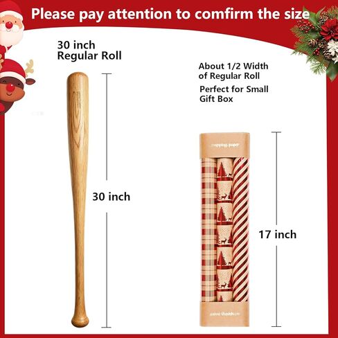 لفات ورق تغليف عيد الميلاد من sayrrame - مجموعة من 3 لفات من ورق تغليف الهدايا باللون الأحمر غير اللامع الفاخر (17 بوصة × 33 قدم)، تتميز بشجرة عيد الميلاد، الرنة، منقوشة حمراء، تصميمات مخططة لتغليف الهدايا in Kuwait