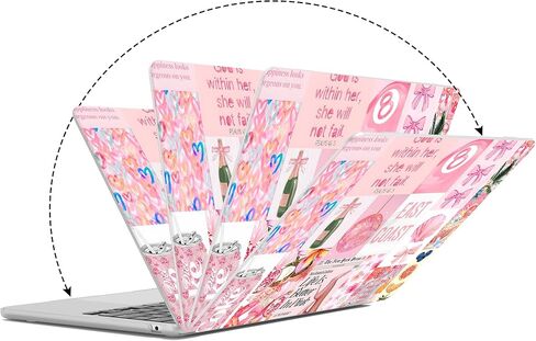 G JGOO متوافق مع حافظة MacBook Air 13 بوصة 2025 2024 2023 2022 M4 A3240 M3 A3113 M2 A2681، هيكل صلب بلاستيكي لجهاز MacBook Air 13.6 بوصة + غطاء لوحة مفاتيح + واقي شاشة، ملصق وردي in Kuwait