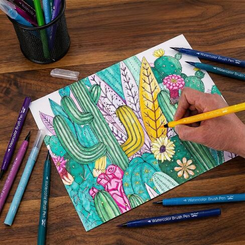 Mr. Pen- Watercolor Brush Pens, 36 Pack, Non-Toxic, Watercolor Markers with Flexible Paint Brush Pens for Coloring Books, Calligraphy, Blending, Journaling & Art Projects in Saudi Arabia