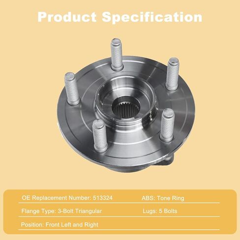513324 Pair 2 Front Wheel Bearing and Hub Assembly for 2011-2024 Dodge Durango, 2011-2022 Jeep Grand Cherokee WK in Kuwait