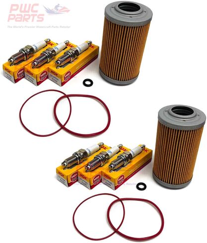2x SeaDoo 4-TEC 130/155/185/215/255/260 Oil Filter & O-Ring Set with NGK Spark Plug DCPR8E Set GTX GTI RXP RXT RXP-X RXT-X GTR Supercharged Repl 420956741 420230920 420950860 420850500 in Saudi Arabia