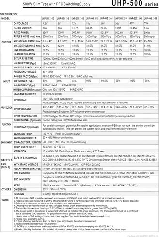 UHP-500 UHP-500-5 UHP-500-12 UHP-500-15 UHP-500-24 UHP-500-36 UHP-500-48 500-55 500W Switching Power Supply(Uhp-500-15v 33.4a) in Kuwait
