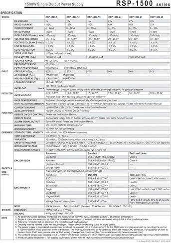 RSP-1500W العالمي AC-DC 5V 15V 12V 24V 48V تحويل التيار الكهربائي (15V) in Kuwait