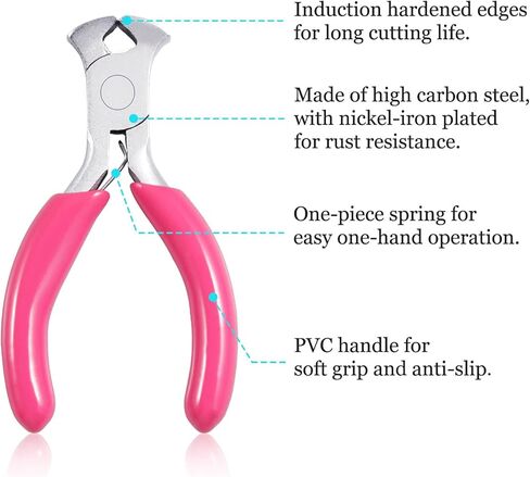 Mini End Nipper 3" Jewelry Making Pliers with Pink PVC Handle End Cutting Pliers for Wire Wrapping & Beading in Saudi Arabia