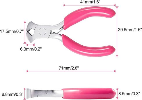Mini End Nipper 3" Jewelry Making Pliers with Pink PVC Handle End Cutting Pliers for Wire Wrapping & Beading in Saudi Arabia