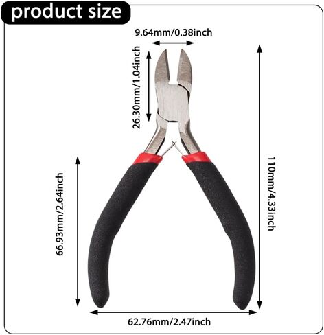1Pc Carbon Steel Jewelry Plier 4.3 inch Side Cutting Plier Polishing Side Cutter for Necklace Bracelet Jewelry Accessories Making Repairing Supplies about 110mm Long in Saudi Arabia