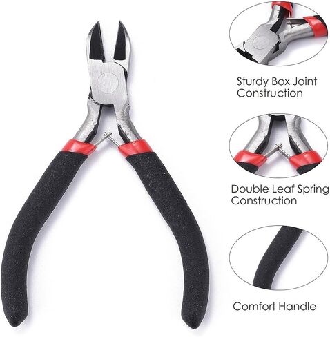 1Pc Carbon Steel Jewelry Plier 4.3 inch Side Cutting Plier Polishing Side Cutter for Necklace Bracelet Jewelry Accessories Making Repairing Supplies about 110mm Long in Saudi Arabia