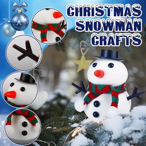 Syhood 16 Set Christmas Build a Snowman Kit Crafts for Christmas DIY Outdoor Air Dry Clay Snowman Decorating Making Kit for Winter Holiday Activities Party Decoration Xmas Gifts in Saudi Arabia