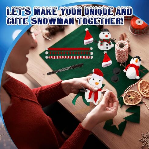Syhood 16 Set Christmas Build a Snowman Kit Crafts for Christmas DIY Outdoor Air Dry Clay Snowman Decorating Making Kit for Winter Holiday Activities Party Decoration Xmas Gifts in Saudi Arabia
