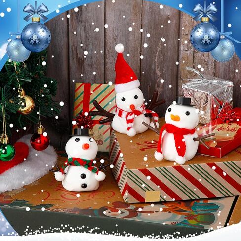 Syhood 16 Set Christmas Build a Snowman Kit Crafts for Christmas DIY Outdoor Air Dry Clay Snowman Decorating Making Kit for Winter Holiday Activities Party Decoration Xmas Gifts in Saudi Arabia