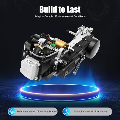 150CC Engine, 4-Stroke GY6 Engine Kit, Long Case Scooter Motor Complete Kit, Go-Kart Single Cylinder Motors with CVT, 11" Long Case Gas Motors for Moped, Scooter in Saudi Arabia