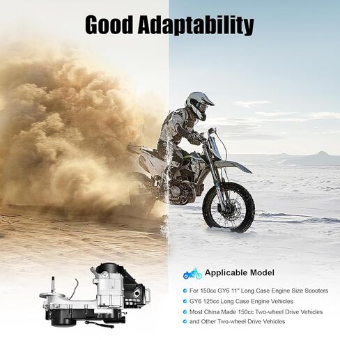 150CC Engine, 4-Stroke GY6 Engine Kit, Long Case Scooter Motor Complete Kit, Go-Kart Single Cylinder Motors with CVT, 11" Long Case Gas Motors for Moped, Scooter in Saudi Arabia