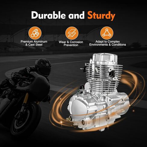 200CC/250CC 4 Stroke Engine, 14HP ATV Motor Engine(Cycle Mode) Single Cylinder Air Cooling with 5-Speed Manual Transmission, 7500RPM Kick-Starter Electric Dirt Bike Engine for ATV Motorcycles in Saudi Arabia