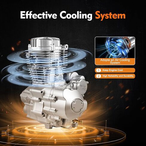 200CC/250CC 4 Stroke Engine, 14HP ATV Motor Engine(Cycle Mode) Single Cylinder Air Cooling with 5-Speed Manual Transmission, 7500RPM Kick-Starter Electric Dirt Bike Engine for ATV Motorcycles in Saudi Arabia