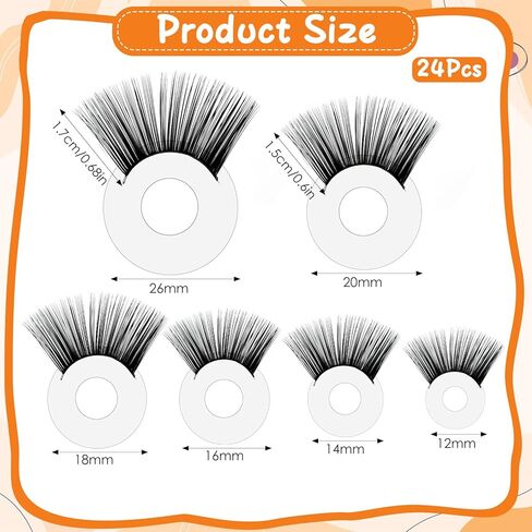 24 قطعة من رموش الدمية الآمنة للكروشيه، رموش كروشيه للحيوانات المحشوة، 6 أحجام رموش عيون طويلة لدمية أميجورومي دمية دب قطيفة لصناعة الحيوانات in Kuwait