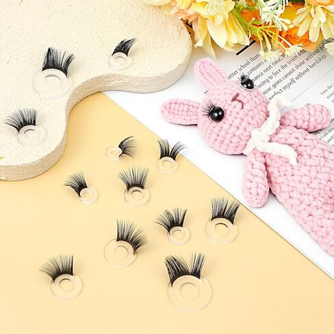 24 قطعة من رموش الدمية الآمنة للكروشيه، رموش كروشيه للحيوانات المحشوة، 6 أحجام رموش عيون طويلة لدمية أميجورومي دمية دب قطيفة لصناعة الحيوانات in Kuwait