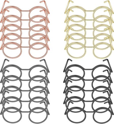 20 Pcs Doll Glasses, Mini Glasses Doll Dress Up Accessories, Mini Metal Wire Rim Frameless Lens Dolls Dress up for Dolls Pets Costume Accessories Cosplay DIY Crafts (4 Color) in Saudi Arabia