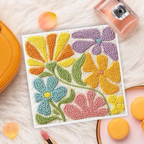 DOODLREAM مشهد الثلج DIY مجموعة التطريز بإبرة لكمة للمبتدئين البالغين، 9.4 بوصة مجموعة حرفية لخياطة شجرة المنزل الشتوية للمبتدئين مع الإطار، نمط القماش، الخيط، الغزل، إبرة قرصة in Kuwait