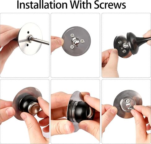 Magnetic Door Stoppers 2 Pack, Stainless Steel Heavy Duty Door Stops for Wall and Floor Mounting, No Drilling Door Stop with Strong Adhesive Tapes, Black in Saudi Arabia