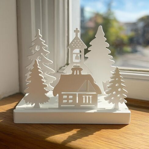 Christmas Village Candle Holder Mold, 3D House Silicone Molds, Hollowed Out Street View Trees House Candlestick Molds, Epoxy Resin Casting Mould for Holiday Party Decor (Set-A) in Saudi Arabia