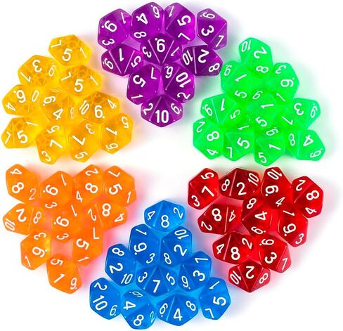 60 Pieces Polyhedral D10 Dice Set, 10 Sided Dice 16mm for RPG MTG DND Table Games (Color A) in Saudi Arabia