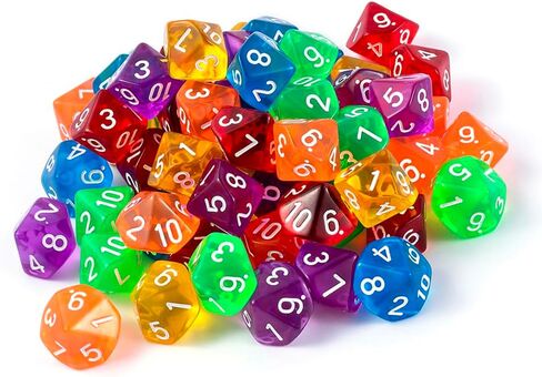 60 Pieces Polyhedral D10 Dice Set, 10 Sided Dice 16mm for RPG MTG DND Table Games (Color A) in Saudi Arabia