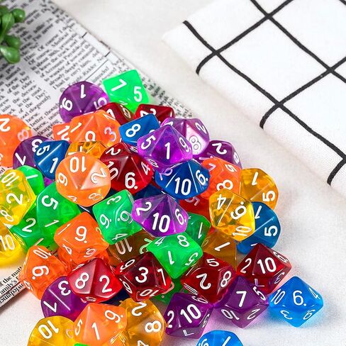 60 Pieces Polyhedral D10 Dice Set, 10 Sided Dice 16mm for RPG MTG DND Table Games (Color A) in Saudi Arabia