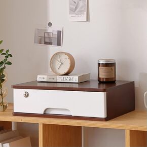 Desktop Organizer Storage Box - Desktop File Cabinet, Desktop Storage Box with Drawers, Flat File Cabinet Storage, Wooden File Cabinet/Data Cabinet, 2/3/4 Tier with Lock,1 Drawer-B (1 Drawer B) in Saudi Arabia