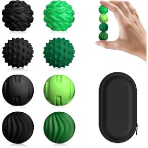 8-Pack Silicone Magnetic Sensory Fidget Balls, Stress Relief Toys for Adults and Teens(14+), Suitable for Autism ADHD Anxiety, Office Desk Fun Tactile Toy(Black&Green) in Saudi Arabia