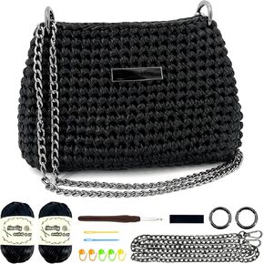 حقيبة هيرالي كروشيه DIY للمبتدئين - تتضمن الخيوط والخطاف والإكسسوارات - مع دروس فيديو خطوة بخطوة - حقيبة كروشيه صغيرة in Kuwait