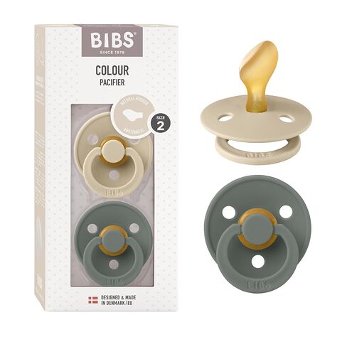 BIBS Pacifiers - Set of 2 | Colour Pacifier with Anatomical Nipple | BPA-Free Natural Rubber | Made in Denmark | Blush/Woodchuck, 0-6 Months in Saudi Arabia