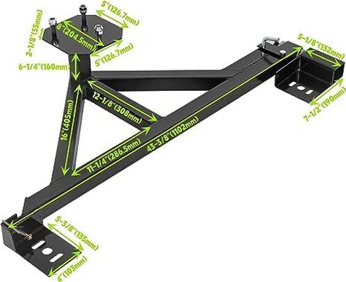 KUAFU Spare Tire Carrier Mount Compatible with Hummer H2 with Rear License Plate Relocating Kit w/Light Black in Saudi Arabia