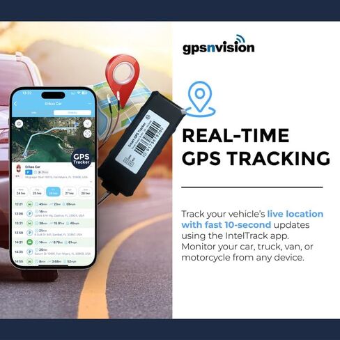 جهاز تعقب GPS يعمل ببطارية السيارة من Gpsnvision، سهل التركيب على بطارية المركبات، جهاز تعقب 4G LTE سلكي صلب للسيارة والشاحنات والشاحنات والدراجات النارية - يلزم الاشتراك in Saudi Arabia
