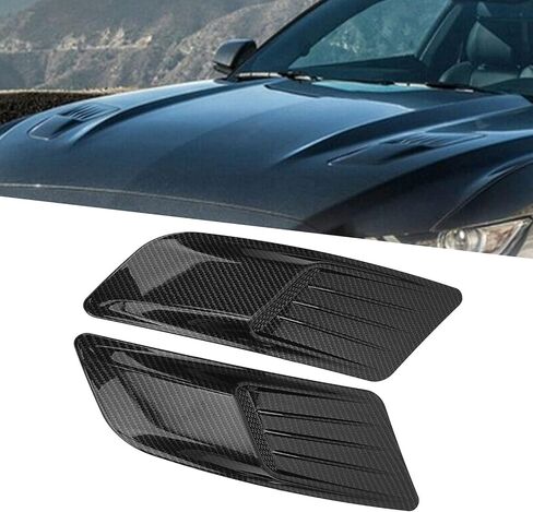 Universal Front Hood Air Intake Deco ive Scoop Bonnet Vent Hood Cover Trim Carbon Fiber Air Vent Cover Hood Scoops Fit for 2015 2016 2017 in Saudi Arabia