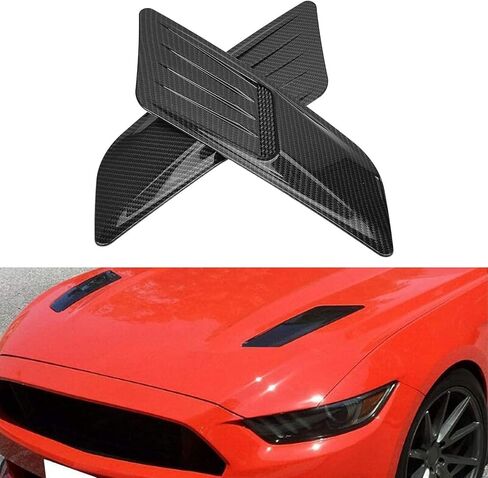 Universal Front Hood Air Intake Deco ive Scoop Bonnet Vent Hood Cover Trim Carbon Fiber Air Vent Cover Hood Scoops Fit for 2015 2016 2017 in Saudi Arabia