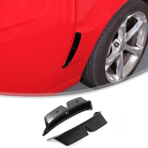 فتحات جانبية لحاجز السيارة متوافقة مع Chevy Corvette C6 2005-2013، مجارف قناة الفرامل الخلفية، ملحقات بديلة لشبكة فتحة تدفق الهواء C6 (نمط ألياف الكربون - قطعتان) in Saudi Arabia