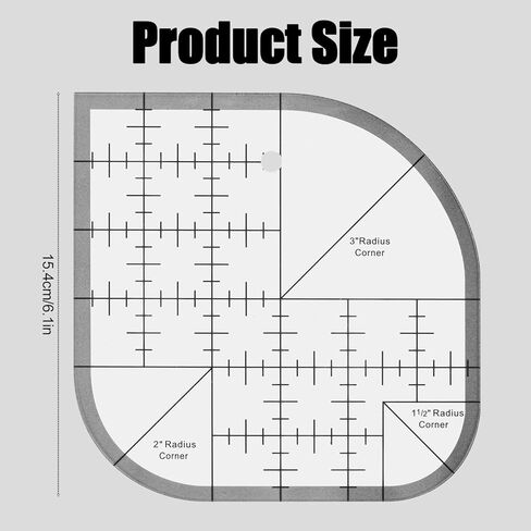 2 PCS Quilting Templates, Curved Corner Cutter Quilt Ruler, Acrylic Curved Corner Cutter Ruler, Quilting Rulers and Templates DIY Patchwork Tools in Saudi Arabia