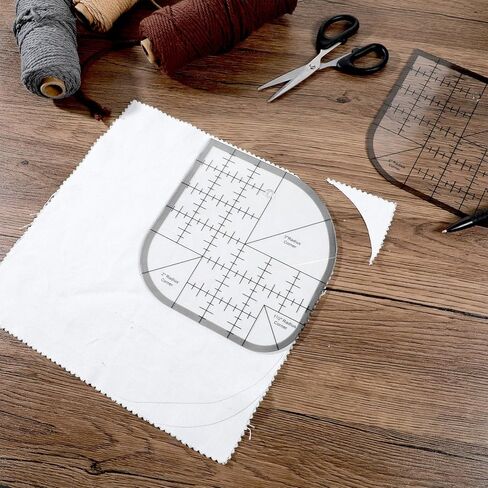 2 PCS Quilting Templates, Curved Corner Cutter Quilt Ruler, Acrylic Curved Corner Cutter Ruler, Quilting Rulers and Templates DIY Patchwork Tools in Saudi Arabia