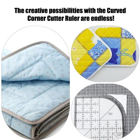 2 PCS Quilting Templates, Curved Corner Cutter Quilt Ruler, Acrylic Curved Corner Cutter Ruler, Quilting Rulers and Templates DIY Patchwork Tools in Saudi Arabia