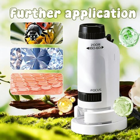 Mini Microscope, 2026 New Little Scientist Miniscope, Your Little Scientist Microscope with LED Light for Kids (White) in Saudi Arabia