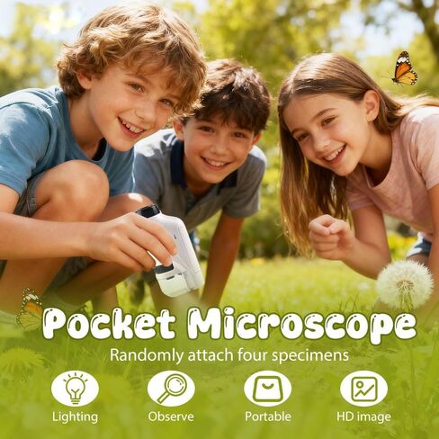 Mini Microscope, 2026 New Little Scientist Miniscope, Your Little Scientist Microscope with LED Light for Kids (White) in Saudi Arabia