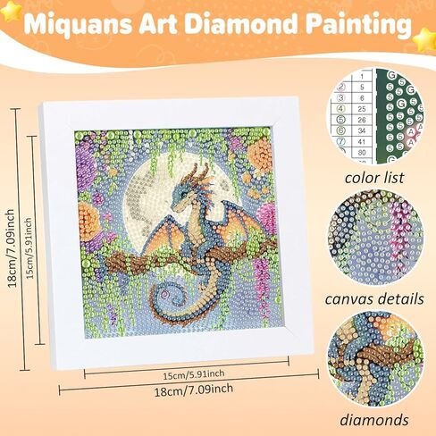 Aestalrcus Diamond Painting Kits for Kids with Frame, Unicorn Diamond Art Kits for Kids Ages 4-8-12, Easy Crystal Gem Art for Kid Gift Home Wall Decor 6x6inch in Kuwait