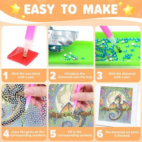 Aestalrcus Diamond Painting Kits for Kids with Frame, Unicorn Diamond Art Kits for Kids Ages 4-8-12, Easy Crystal Gem Art for Kid Gift Home Wall Decor 6x6inch in Kuwait
