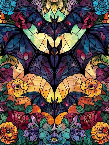 DIY Diamond Painting Kits Art Paint,Bat 5d Diamond Art Crystal Rhinestone Diamond Cross Stitch Round Full Drill Art 12x16 Inch in Saudi Arabia