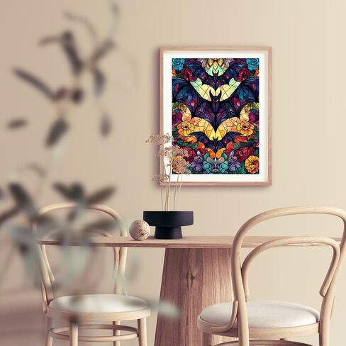 DIY Diamond Painting Kits Art Paint,Bat 5d Diamond Art Crystal Rhinestone Diamond Cross Stitch Round Full Drill Art 12x16 Inch in Saudi Arabia