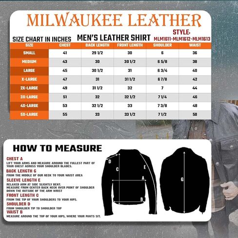Milwaukee Leather Men's Premium Leather Casual Biker Rider Shirt w/Vintage 5 Cent Buffalo Buttons - 4X-Large in Saudi Arabia