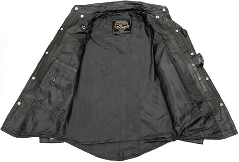 Milwaukee Leather Men's Premium Leather Casual Biker Rider Shirt w/Vintage 5 Cent Buffalo Buttons - 4X-Large in Saudi Arabia